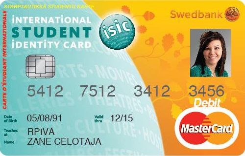 SWEDBANK ISIC studentu karte